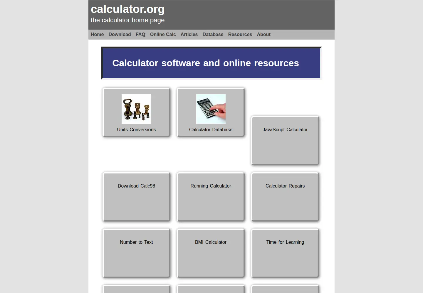 Screenshot of calculator.org