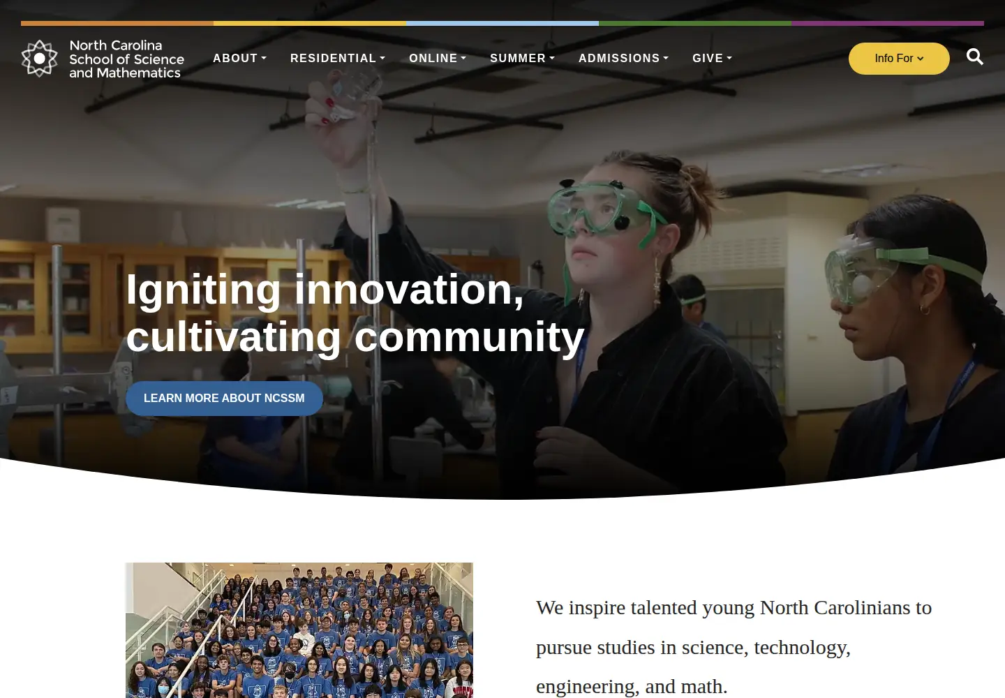 Screenshot of ncssm.edu