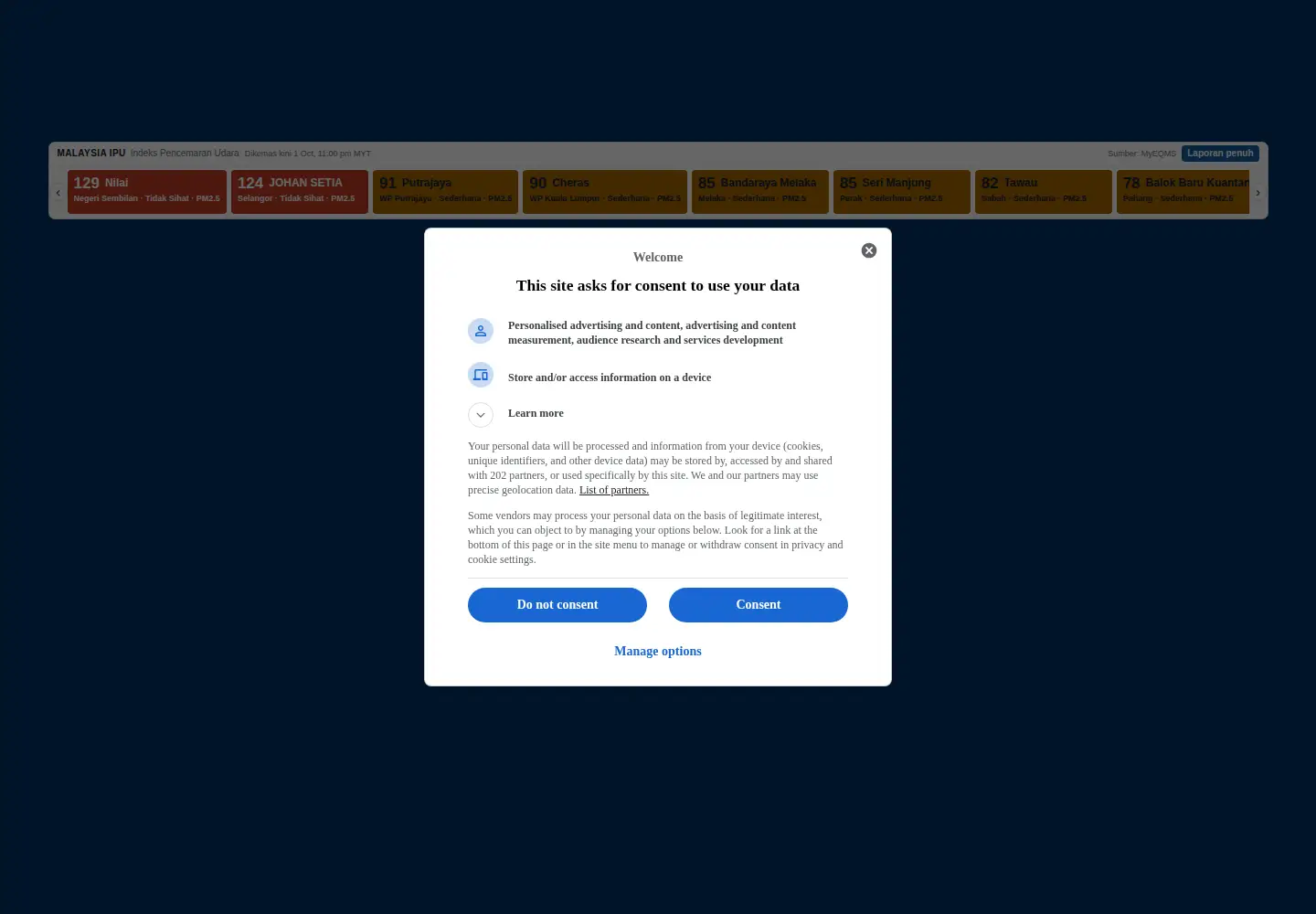 Screenshot of hmetro.com.my