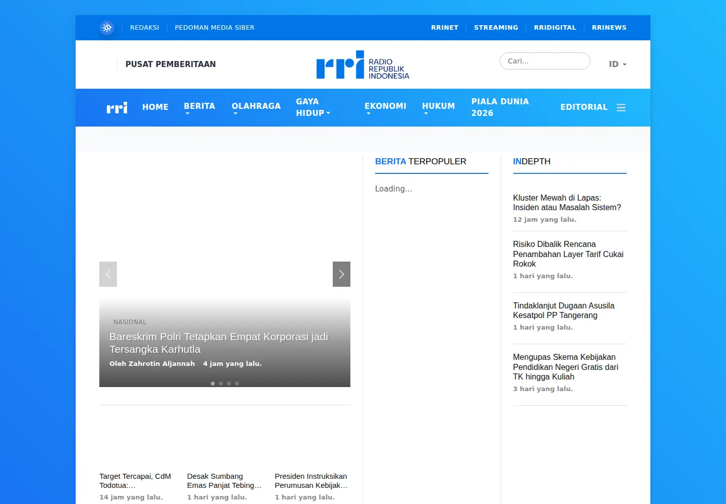 Screenshot of rri.co.id