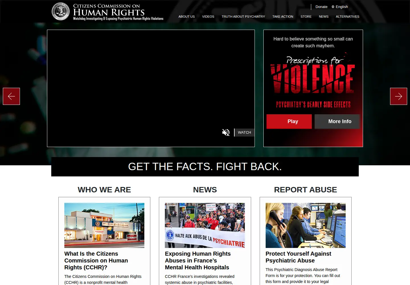 Screenshot of cchr.org