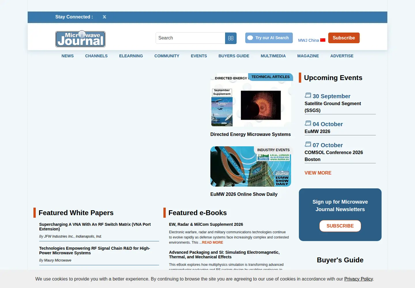 Captured homepage of microwavejournal.com in the current scan
