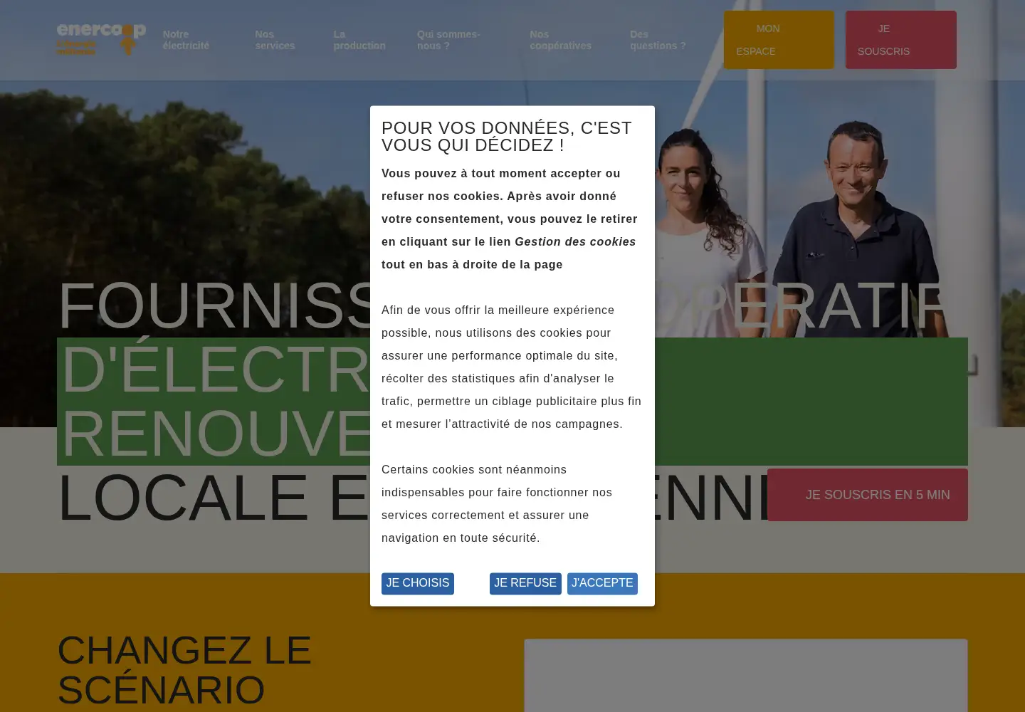 Screenshot of enercoop.fr