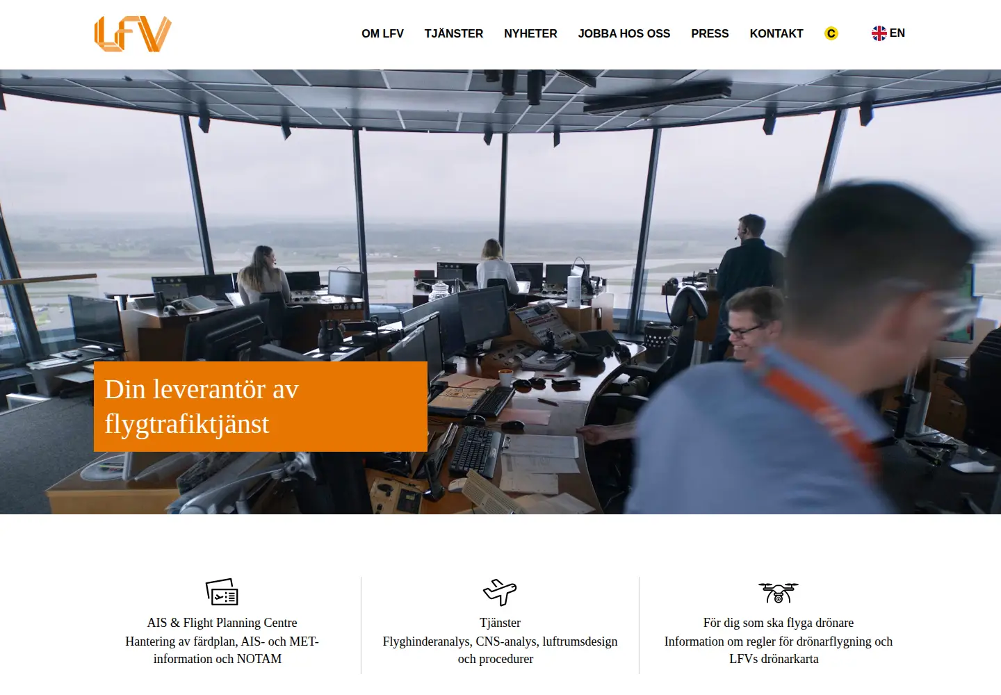 Screenshot of lfv.se