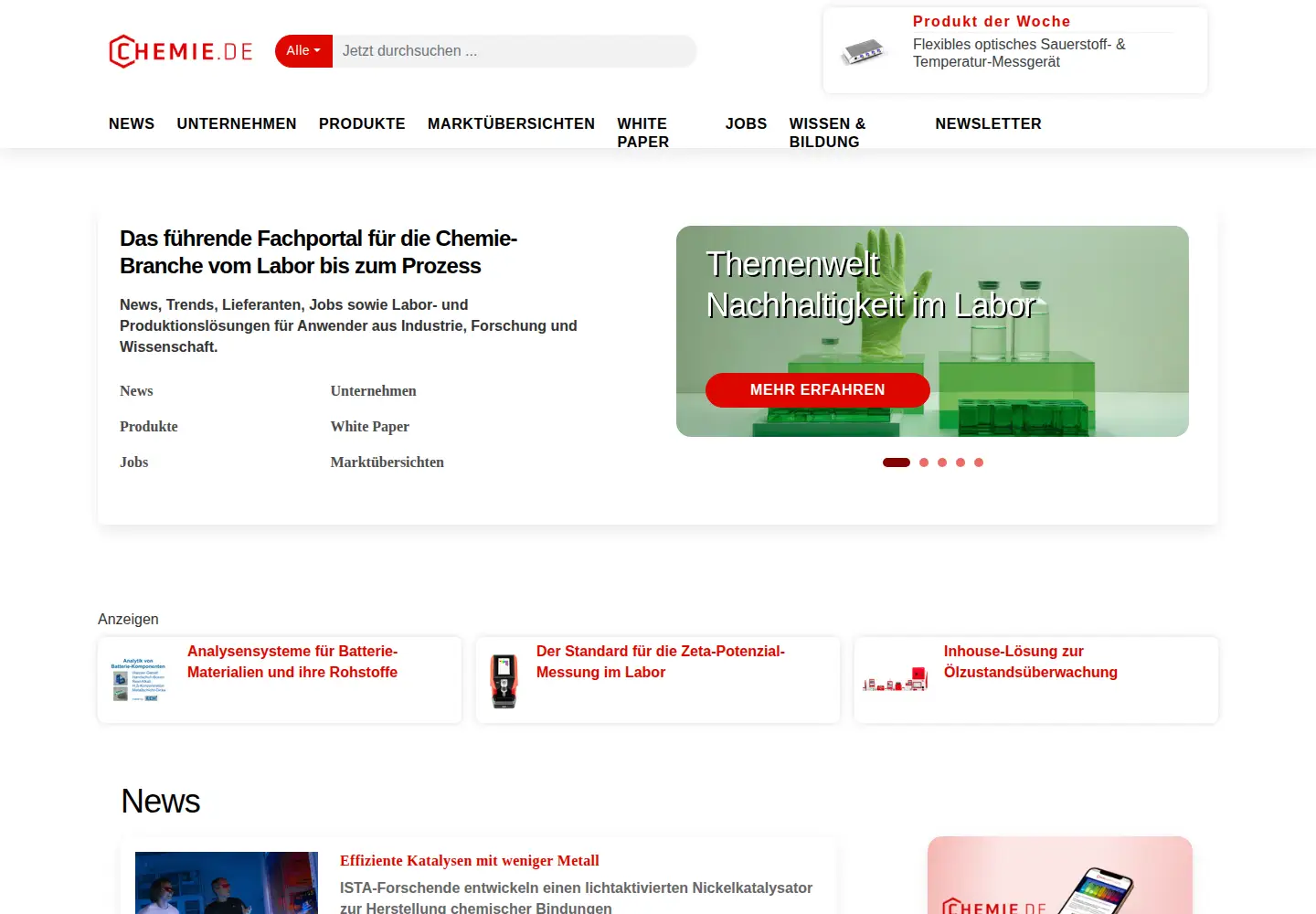 Screenshot of chemie.de