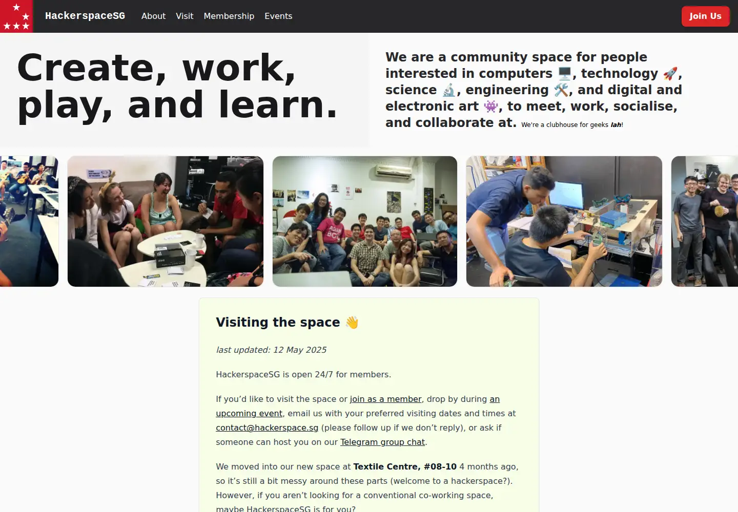 Screenshot of hackerspace.sg