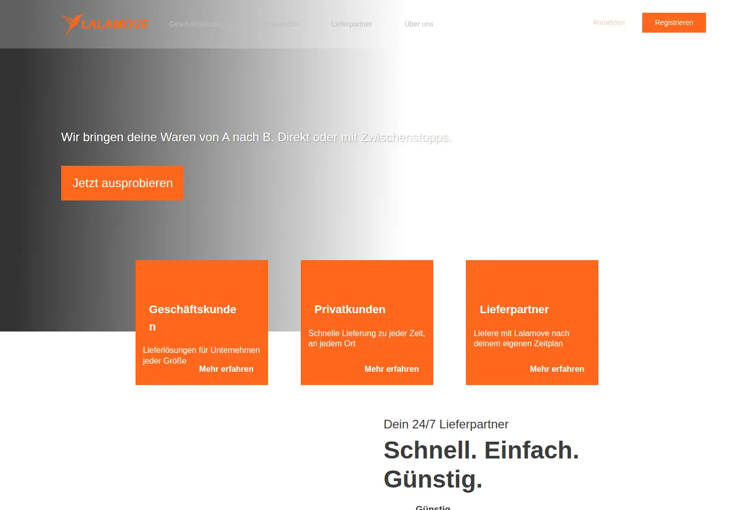Screenshot of lalamove.eu