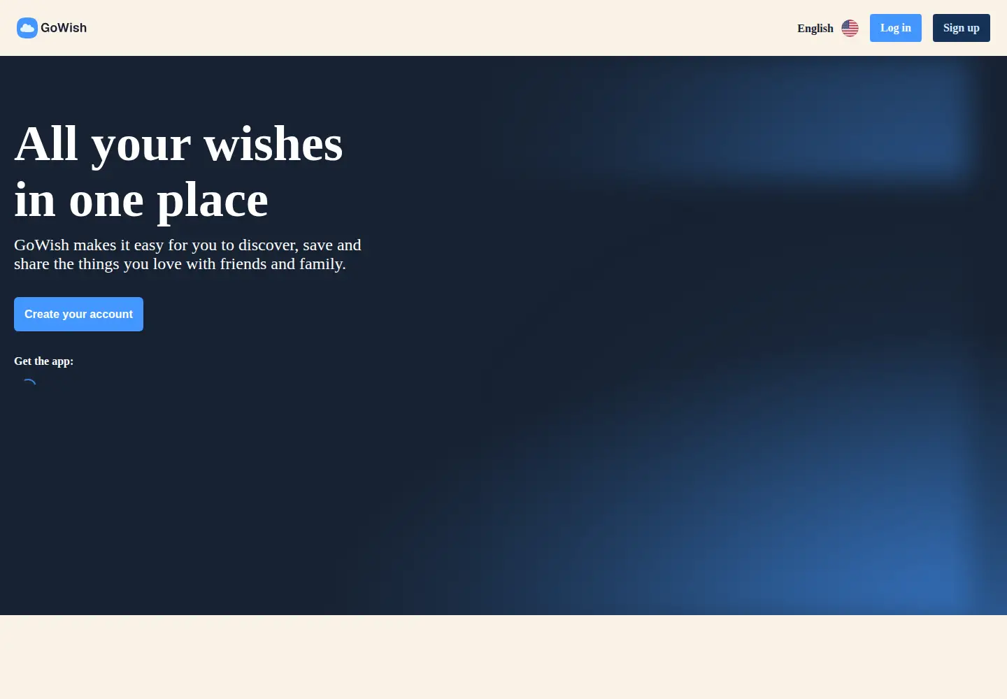 Screenshot of gowish.com