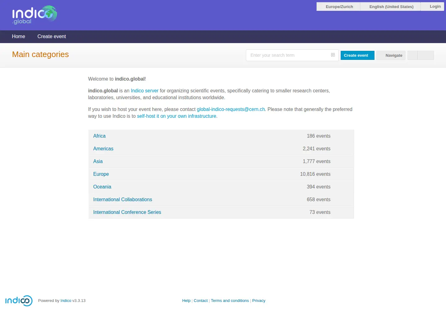Screenshot of indico.global