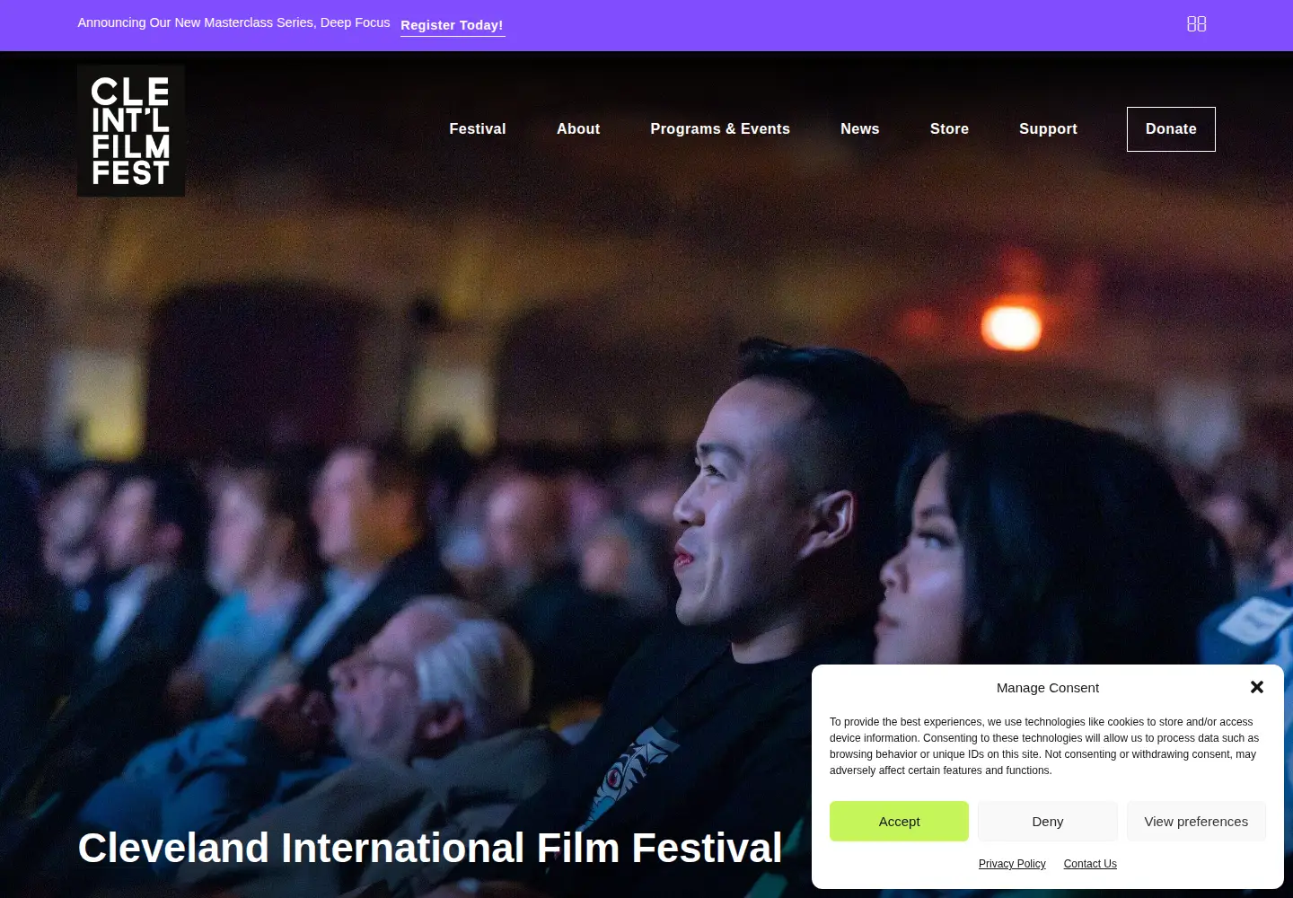 Screenshot of clevelandfilm.org