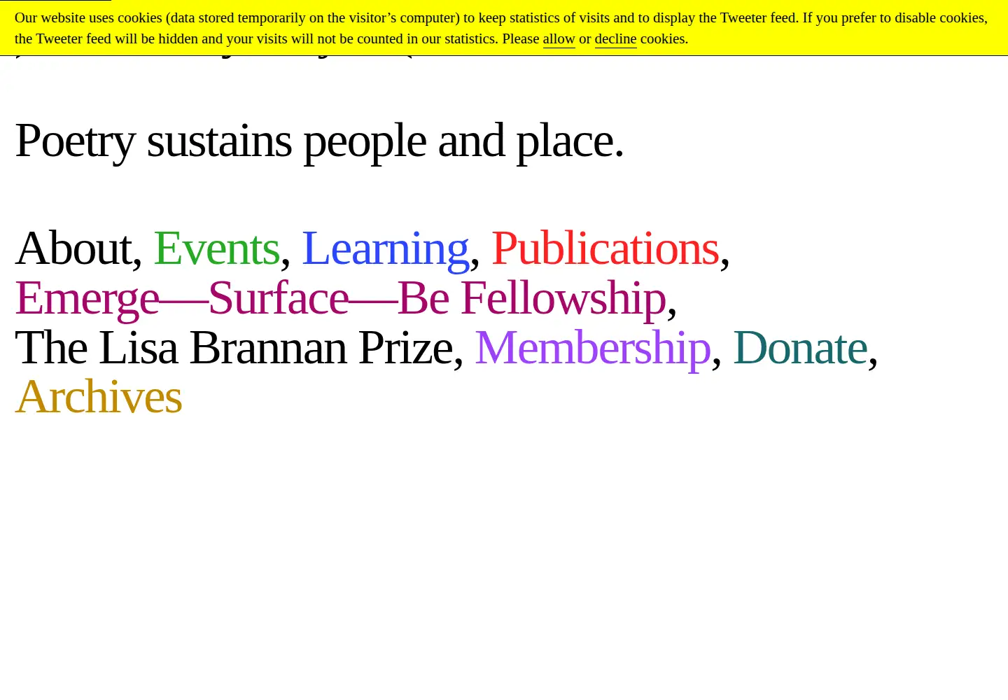 Screenshot of poetryproject.org