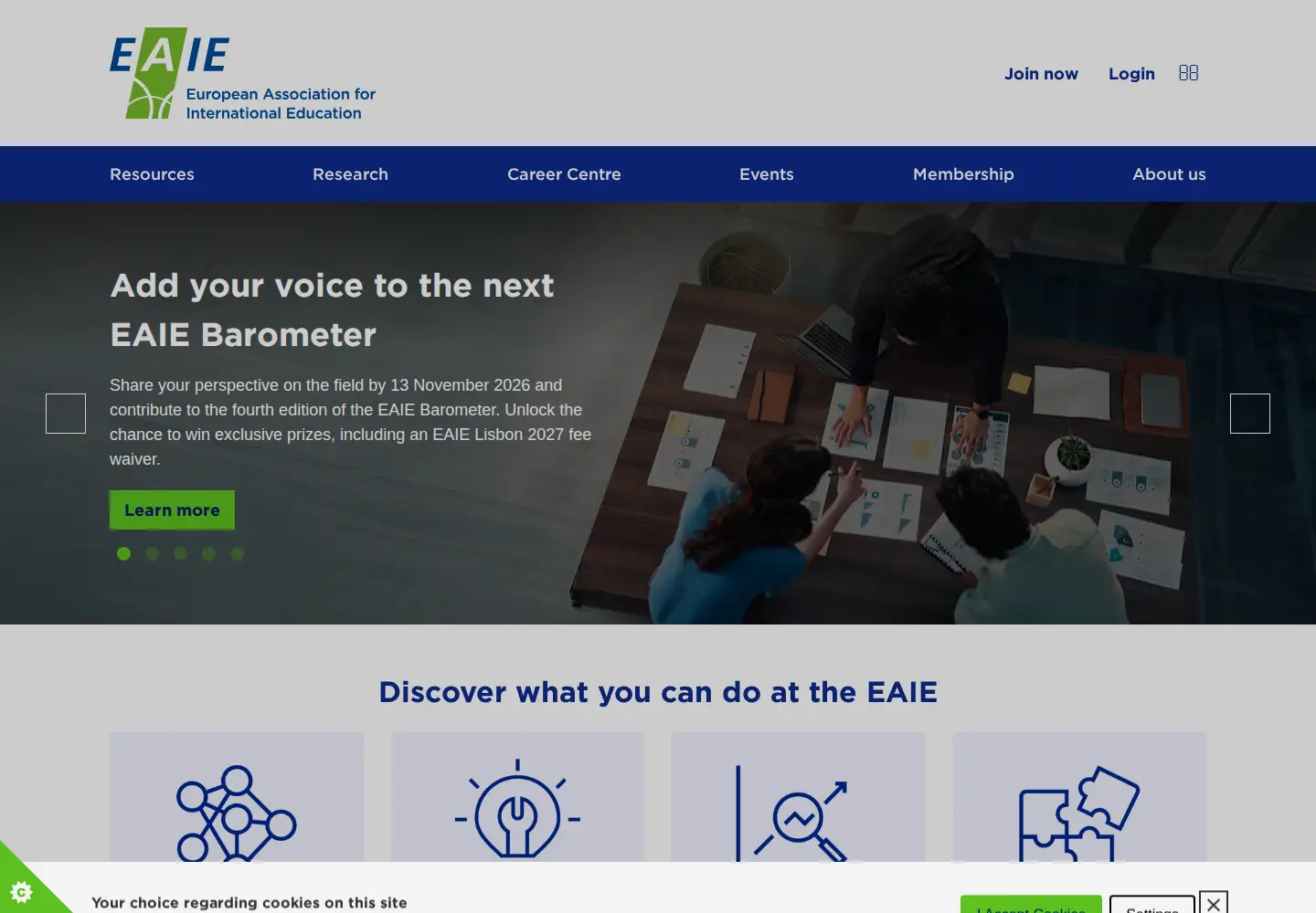 Screenshot of eaie.org