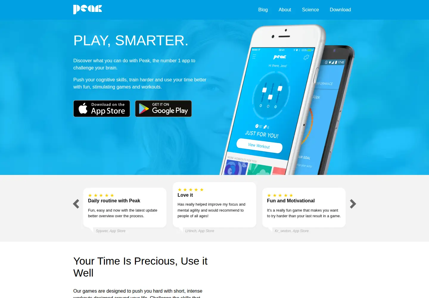 Screenshot of peak.net