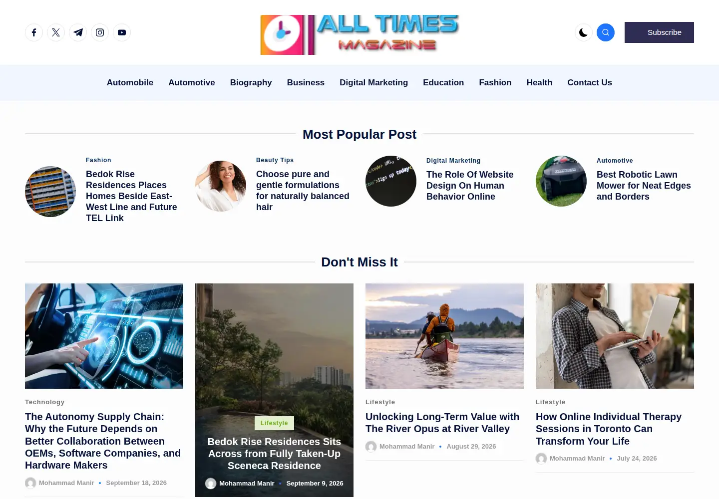 Screenshot of alltimesmagazine.com