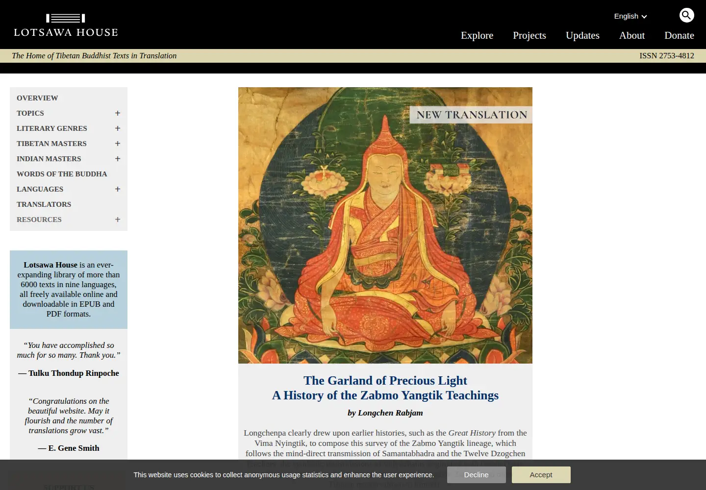 Screenshot of lotsawahouse.org