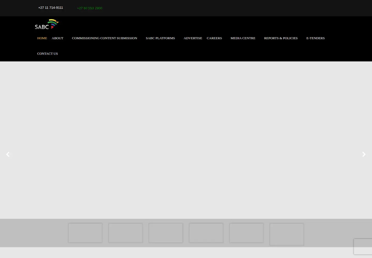 Screenshot of sabc.co.za