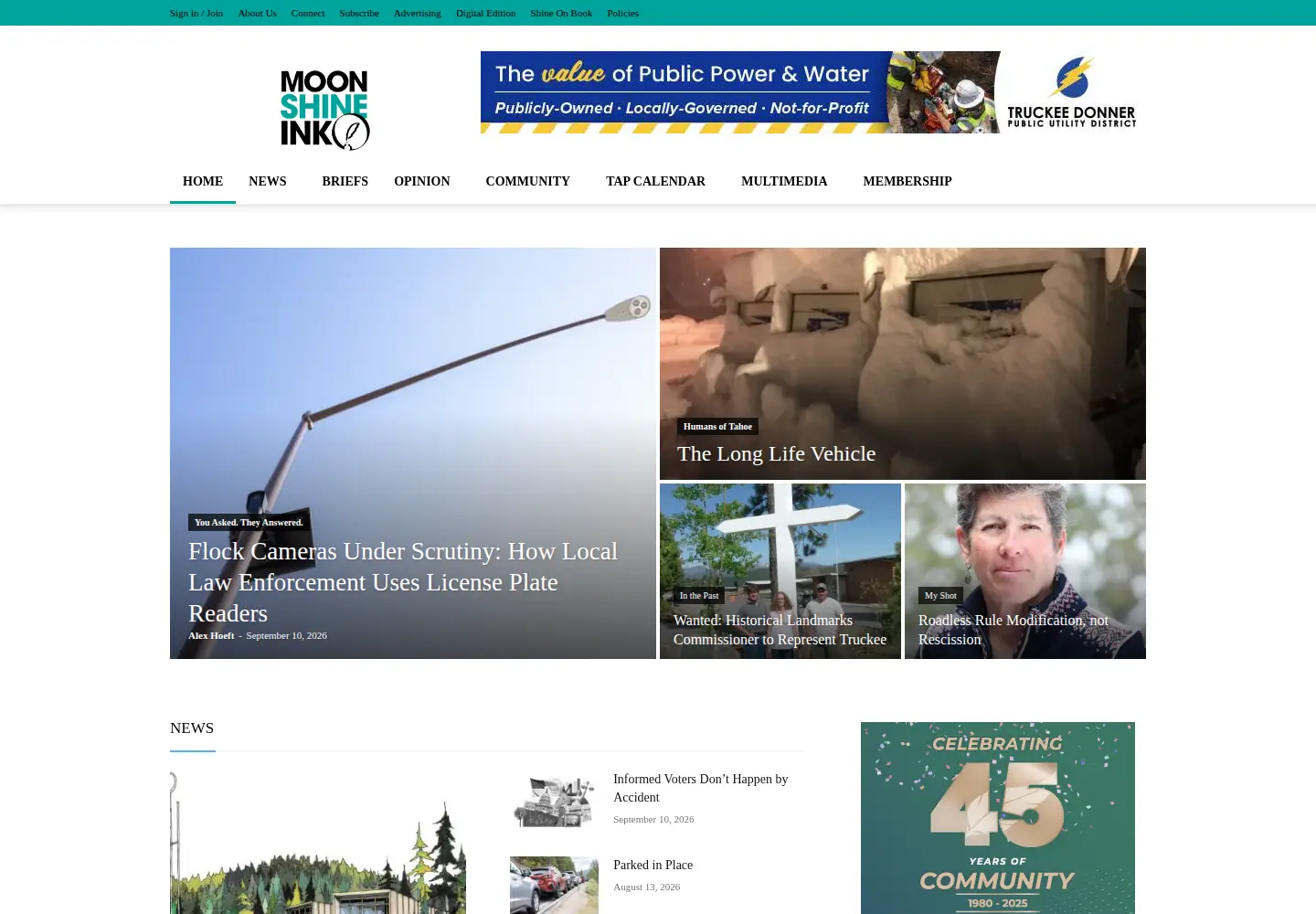 Screenshot of moonshineink.com