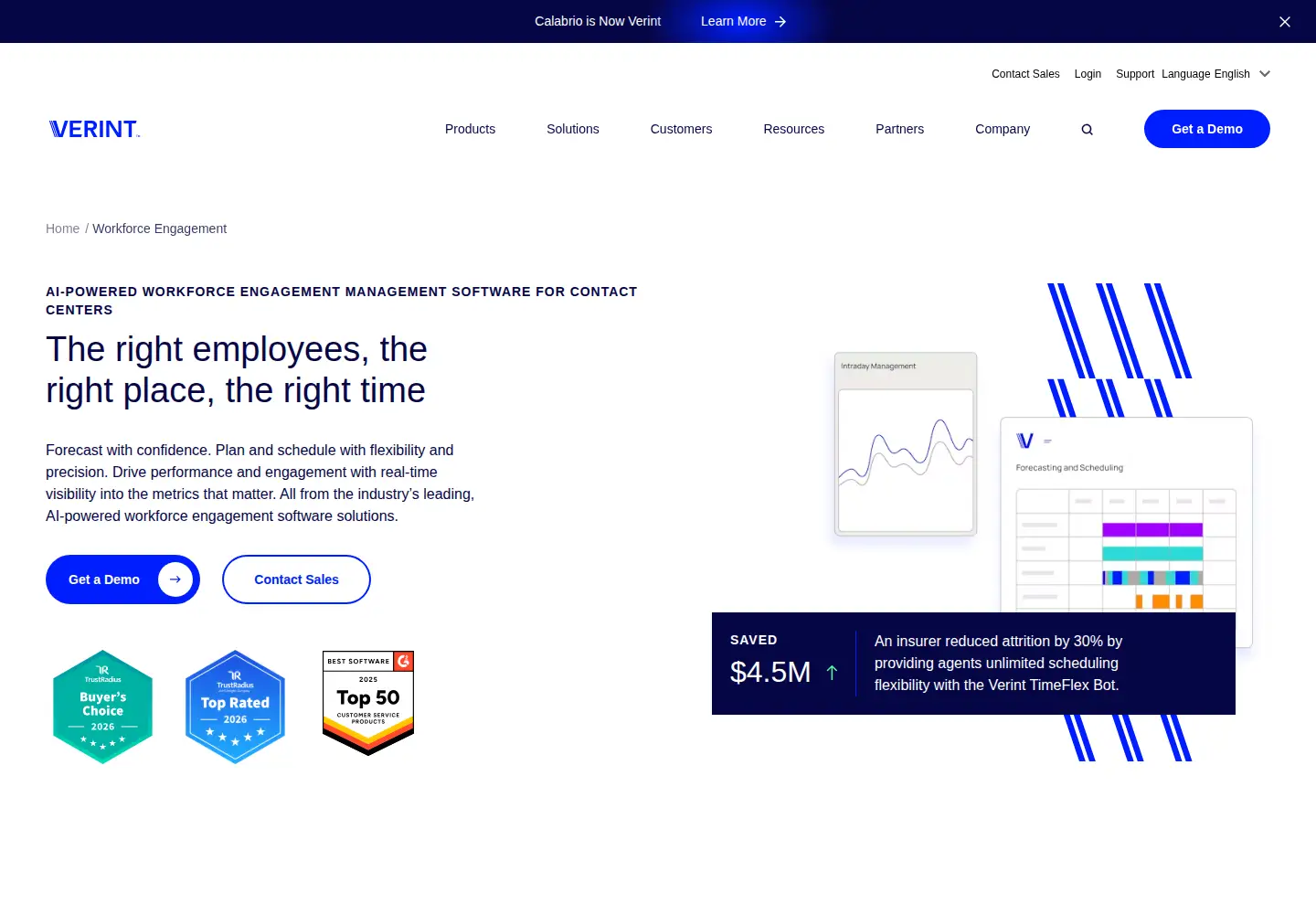 Screenshot of calabrio.com