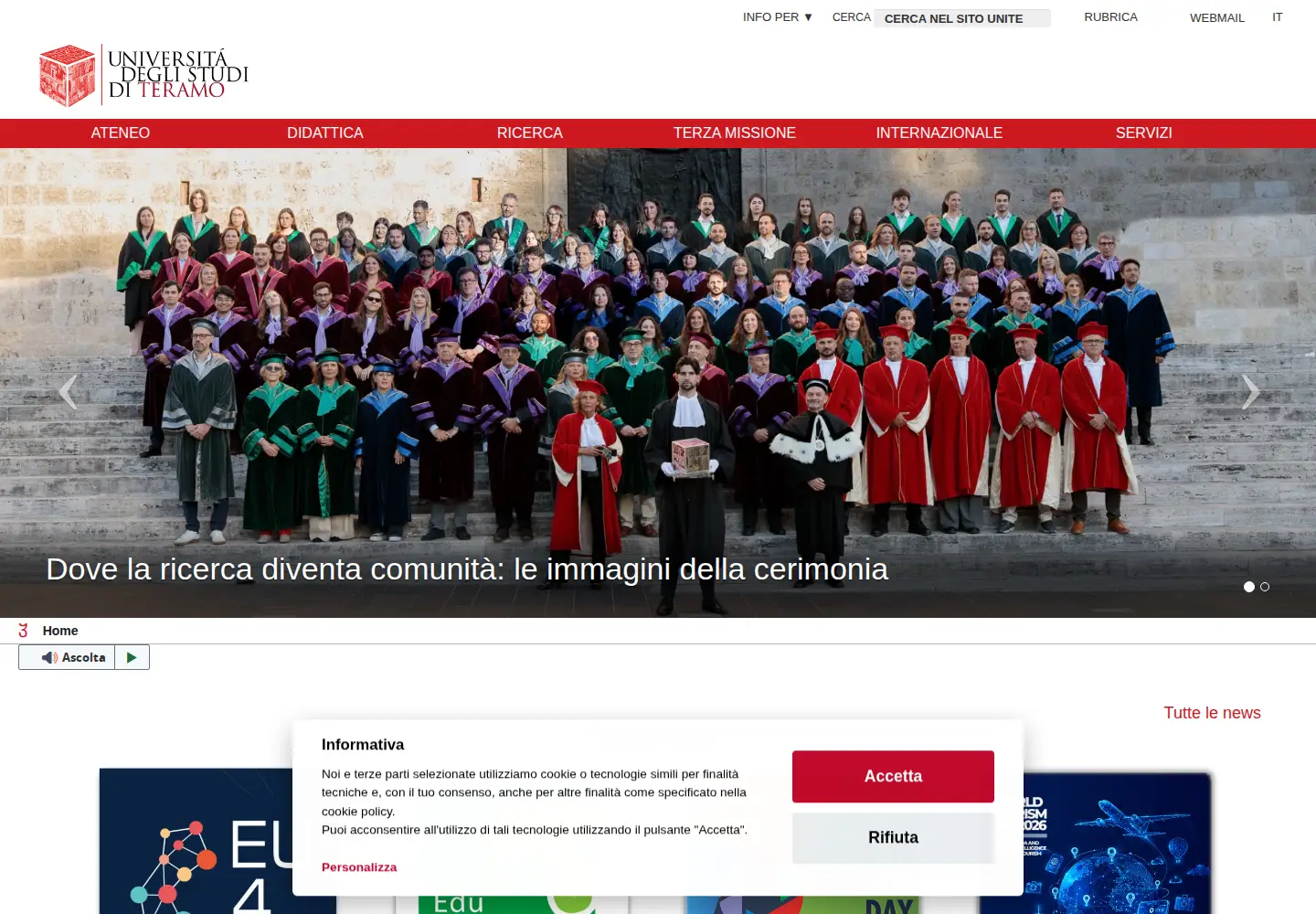 Screenshot of unite.it