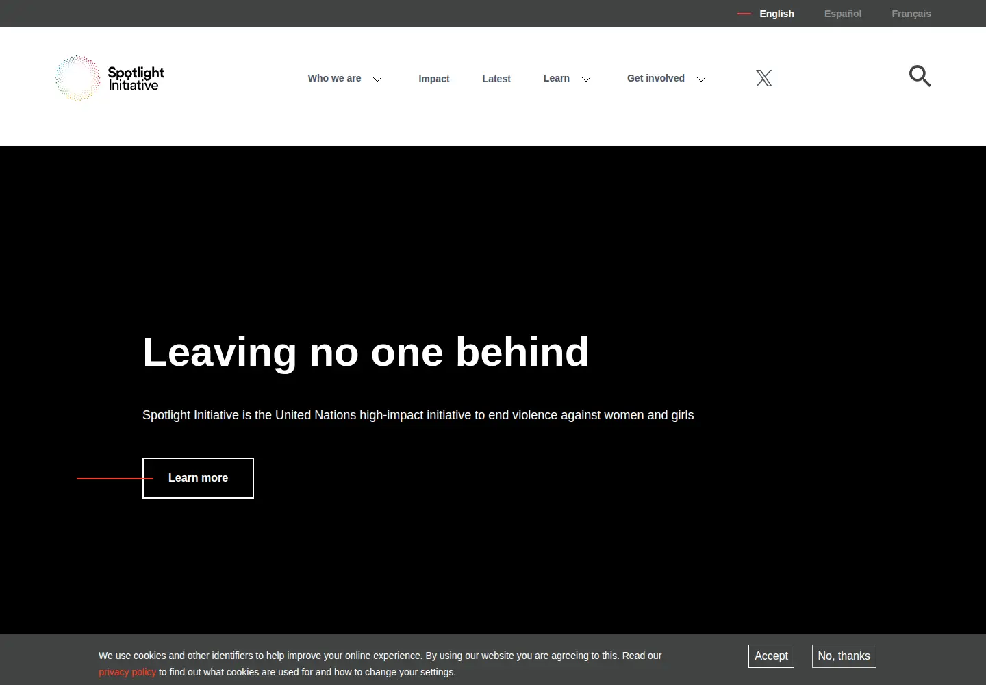 Screenshot of spotlightinitiative.org
