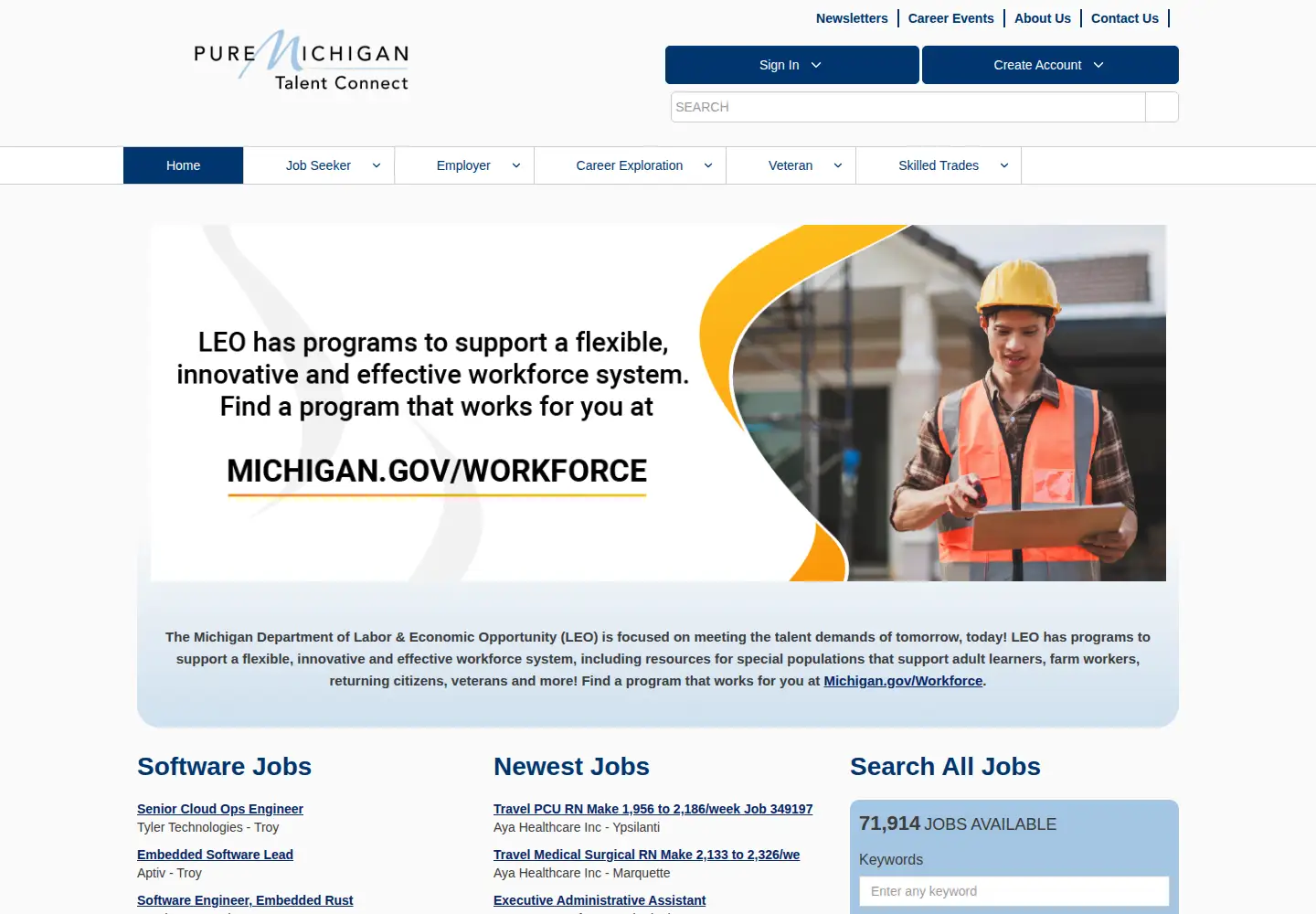 Screenshot of mitalent.org