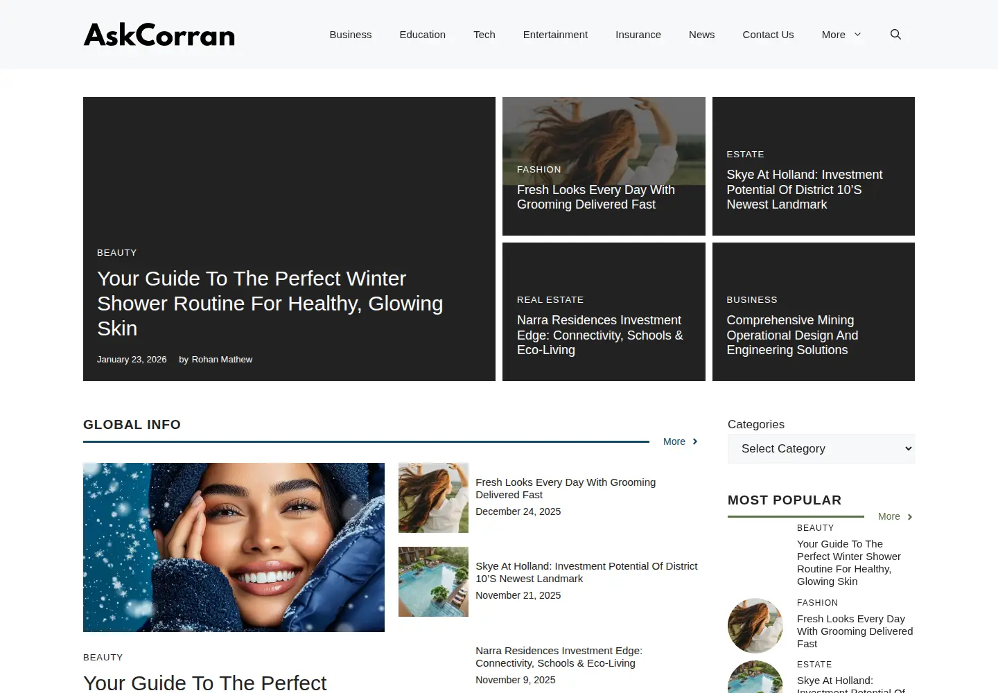Screenshot of askcorran.com