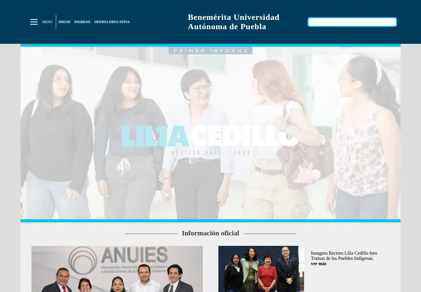 Screenshot of buap.mx