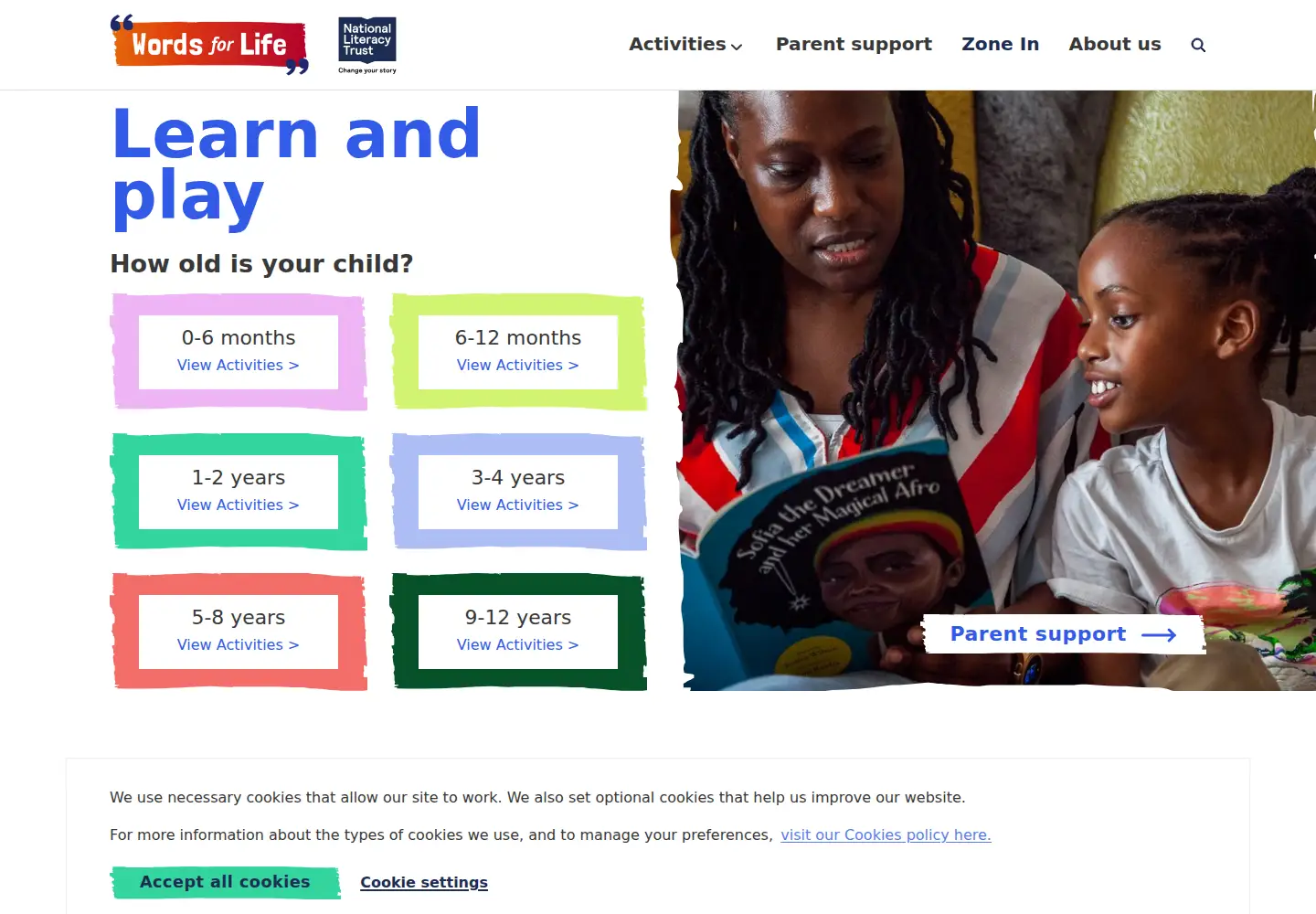 Screenshot of wordsforlife.org.uk