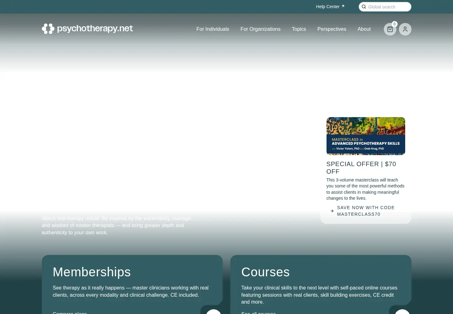 Screenshot of psychotherapy.net