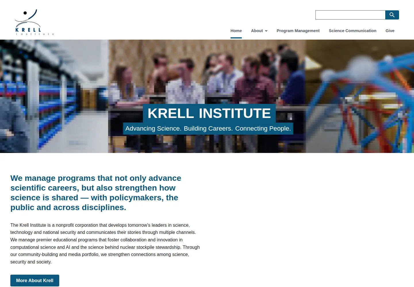 Screenshot of krellinst.org