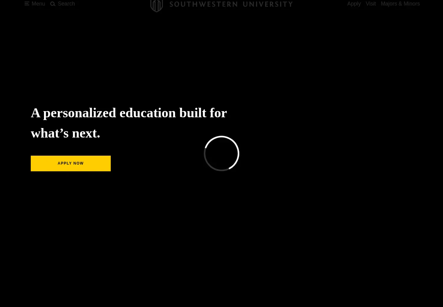 Screenshot of southwestern.edu