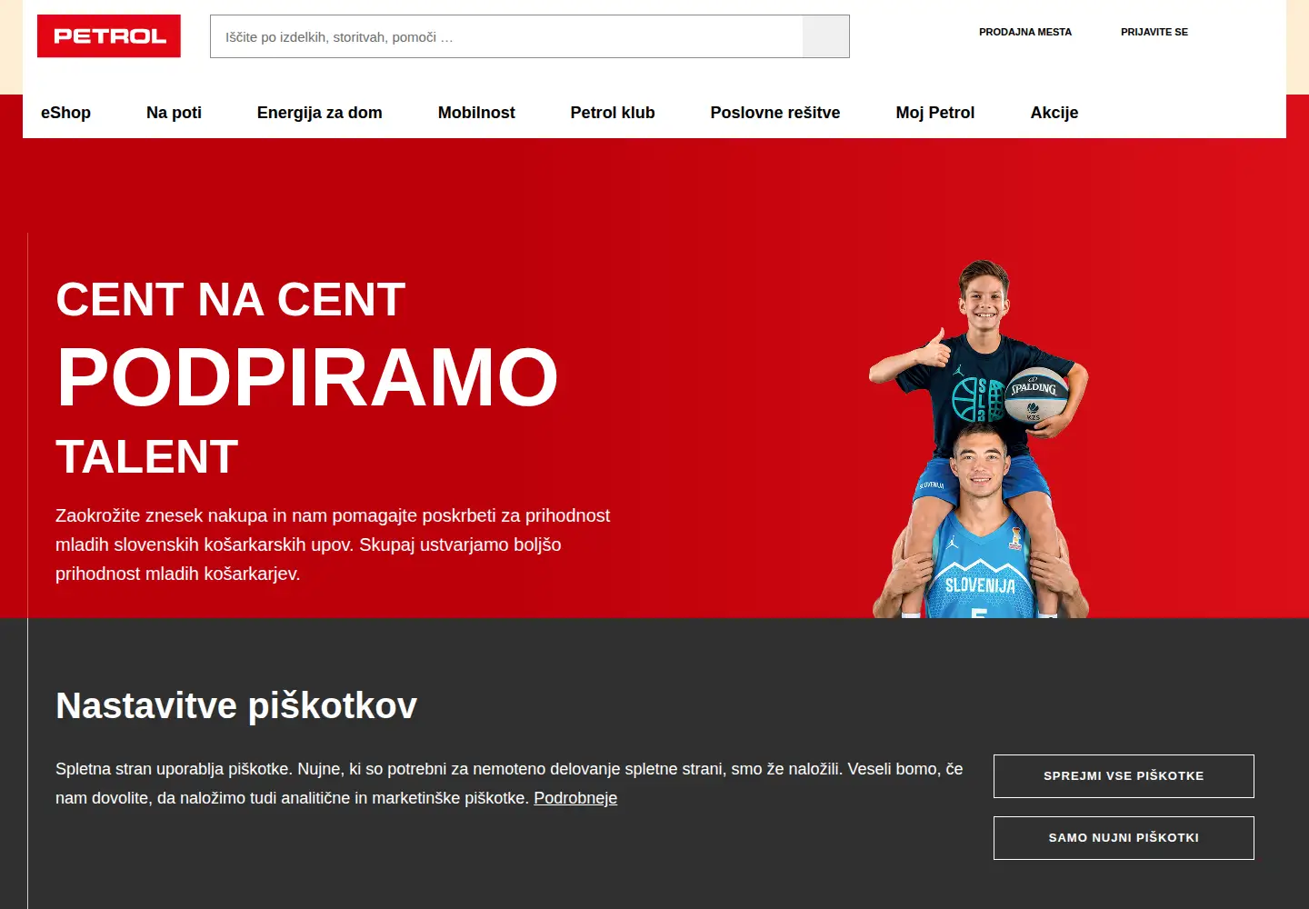 Screenshot of petrol.si