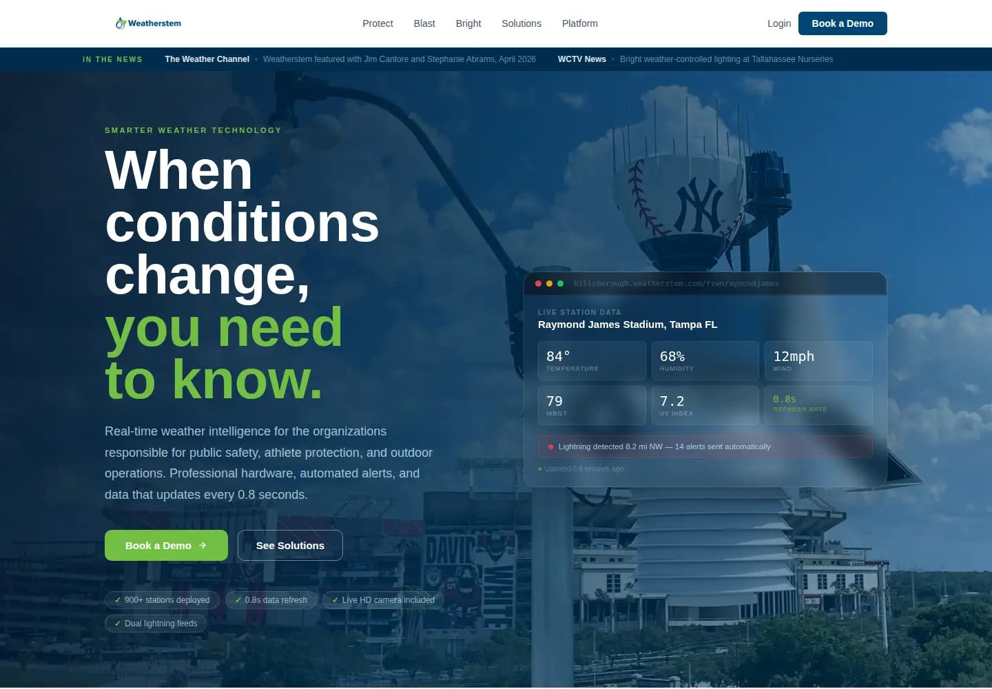 Screenshot of weatherstem.com