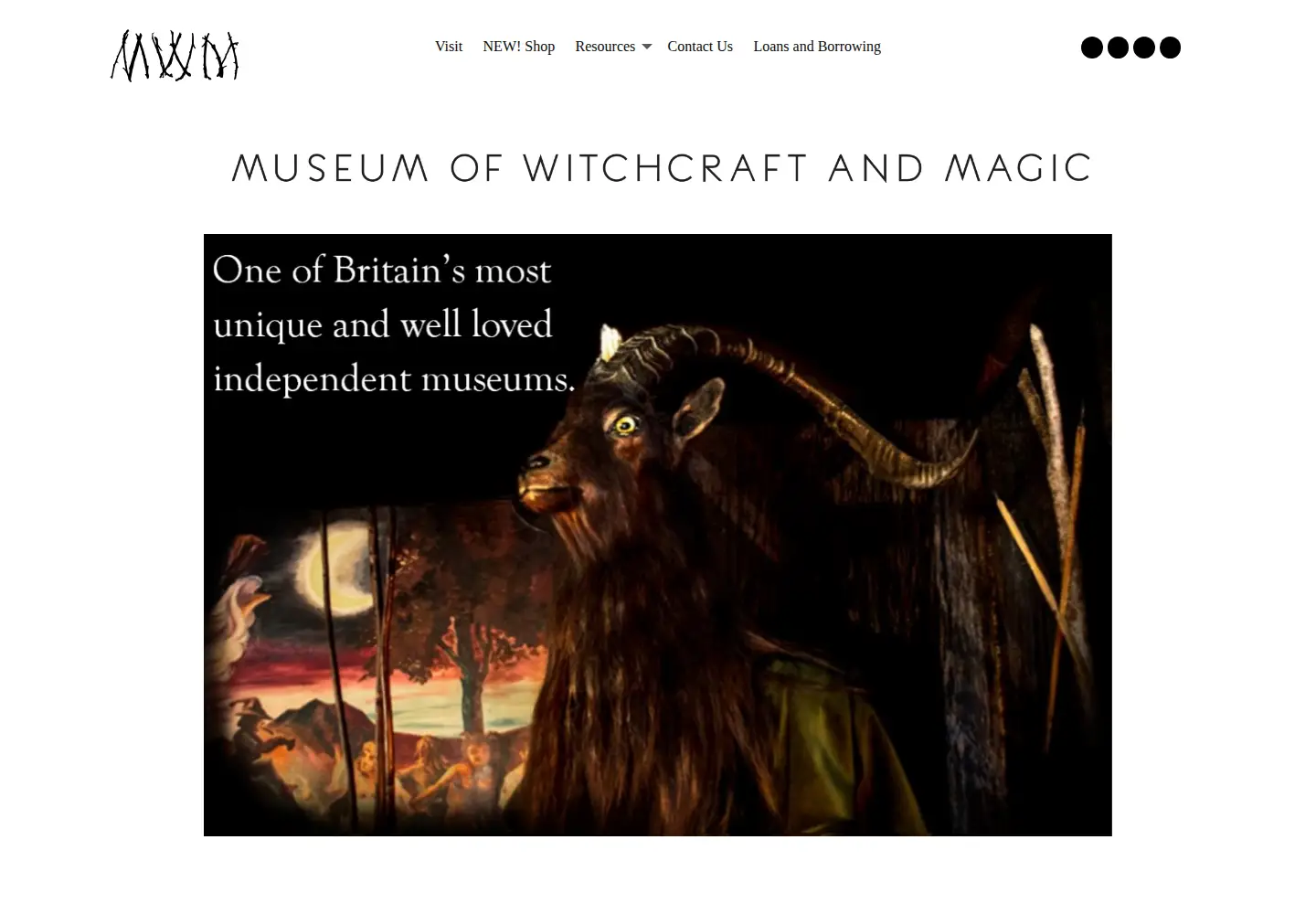 Screenshot of museumofwitchcraftandmagic.co.uk