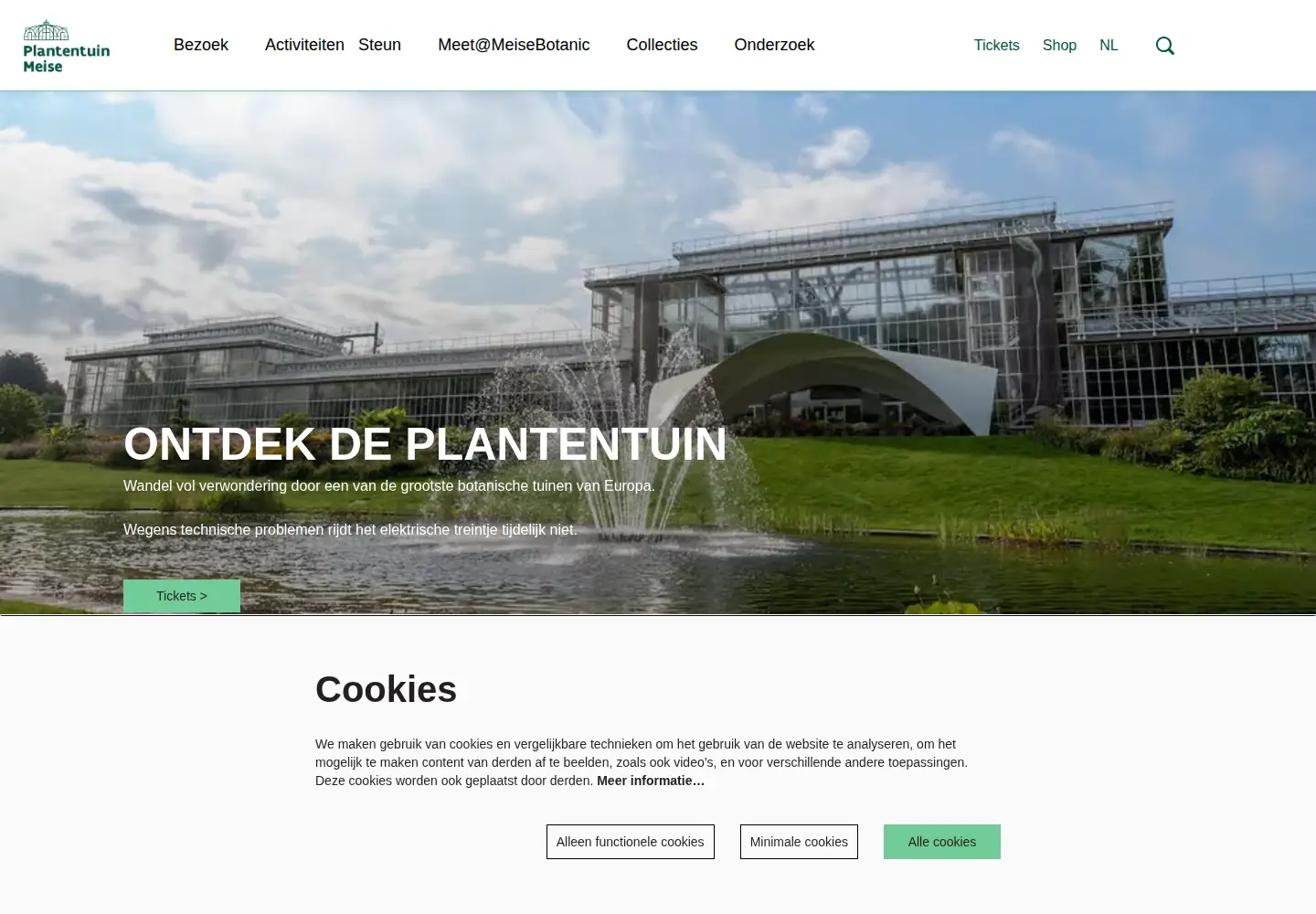 Screenshot of plantentuinmeise.be