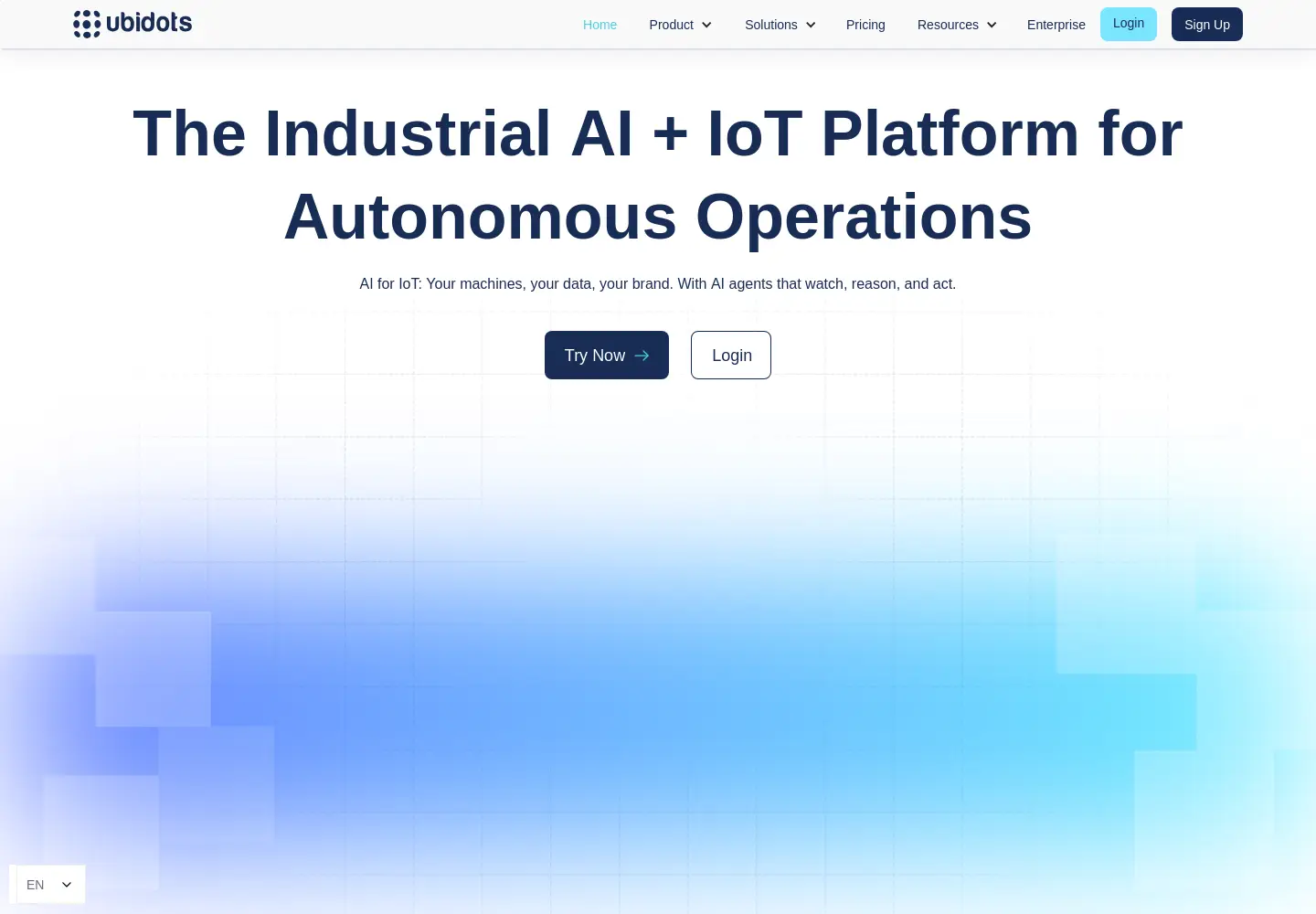 Screenshot of ubidots.com