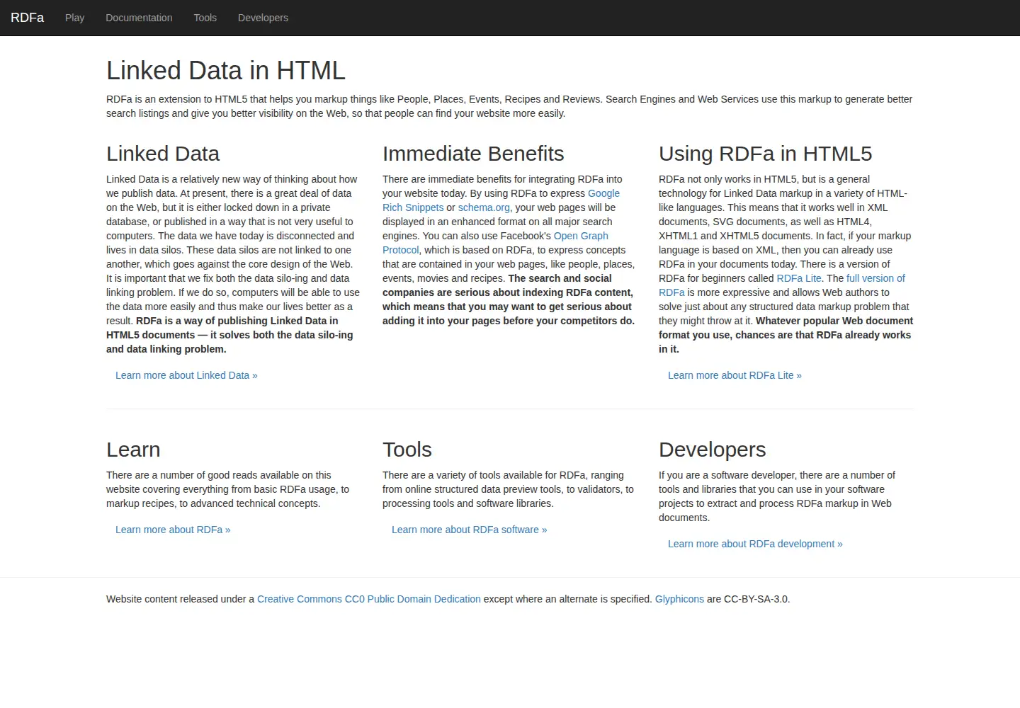 Screenshot of rdfa.info