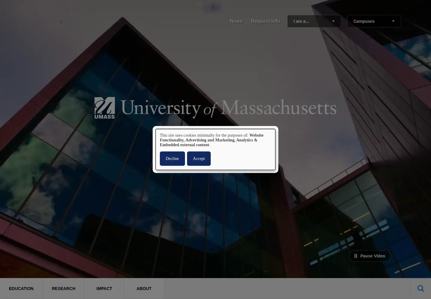 Screenshot of massachusetts.edu