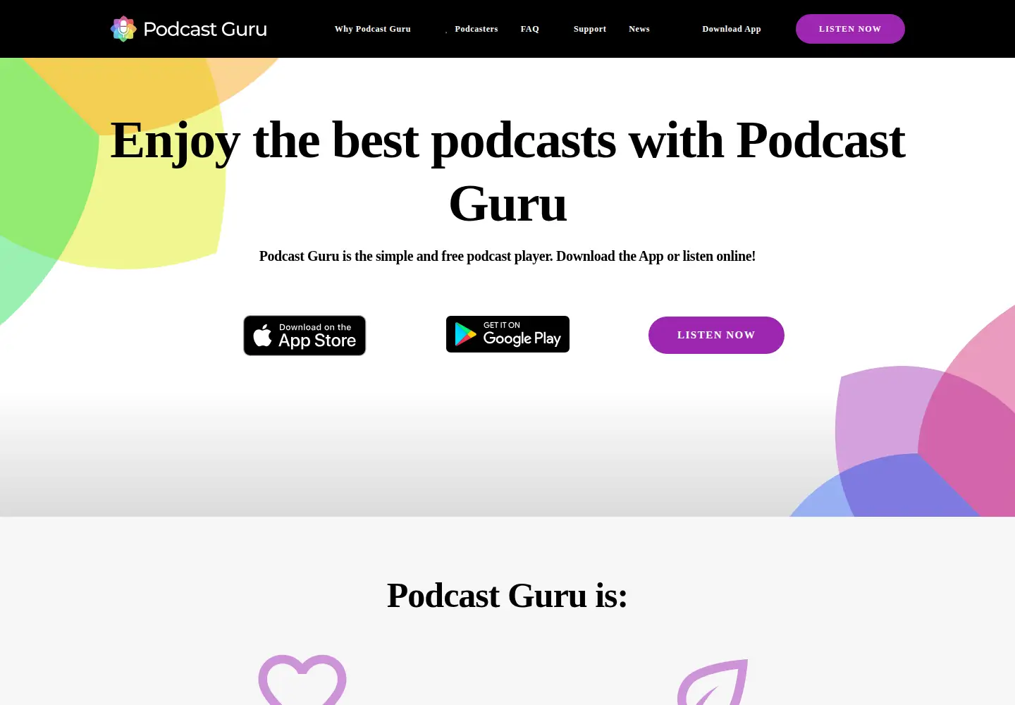 Screenshot of podcastguru.io