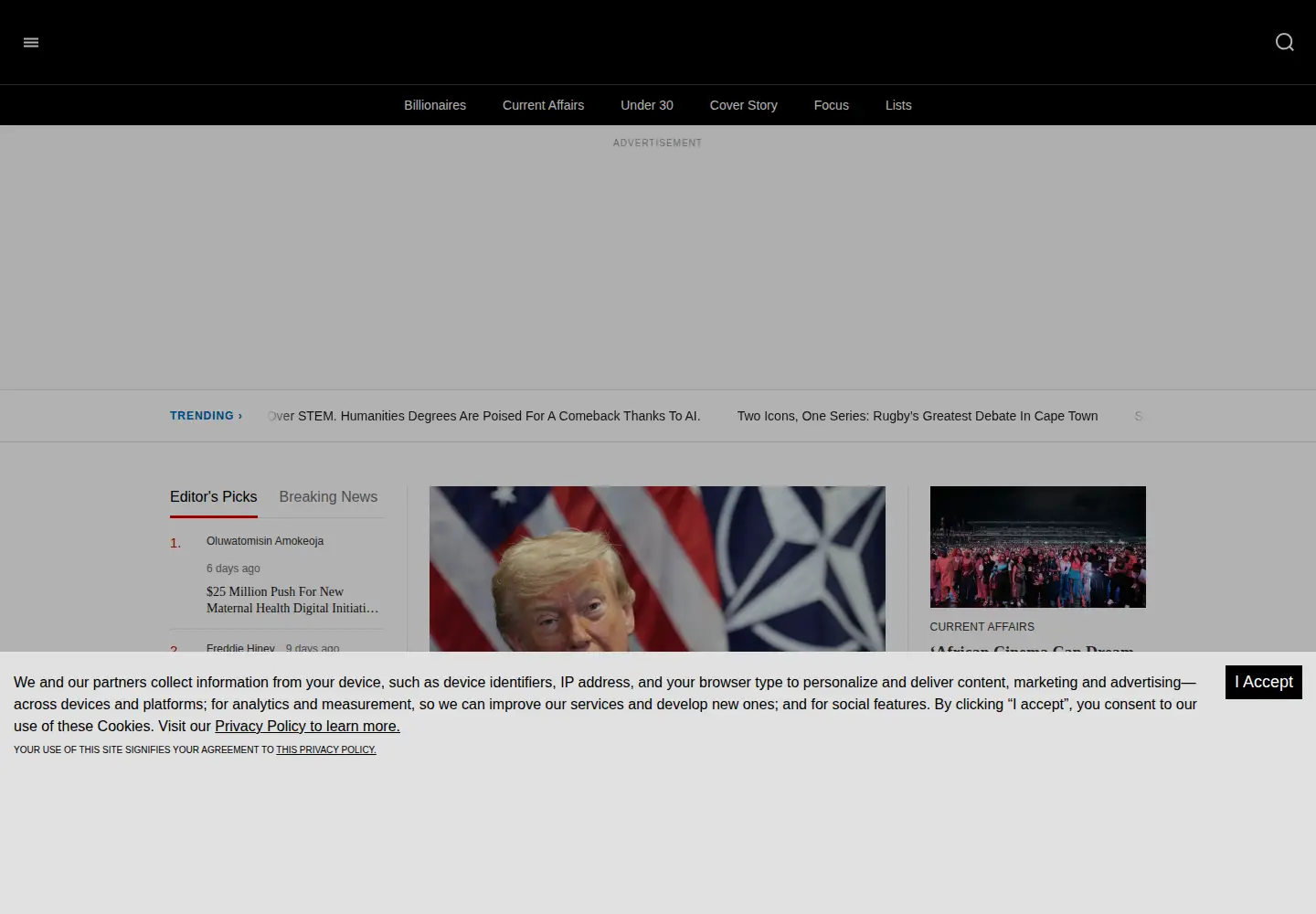 Screenshot of forbesafrica.com