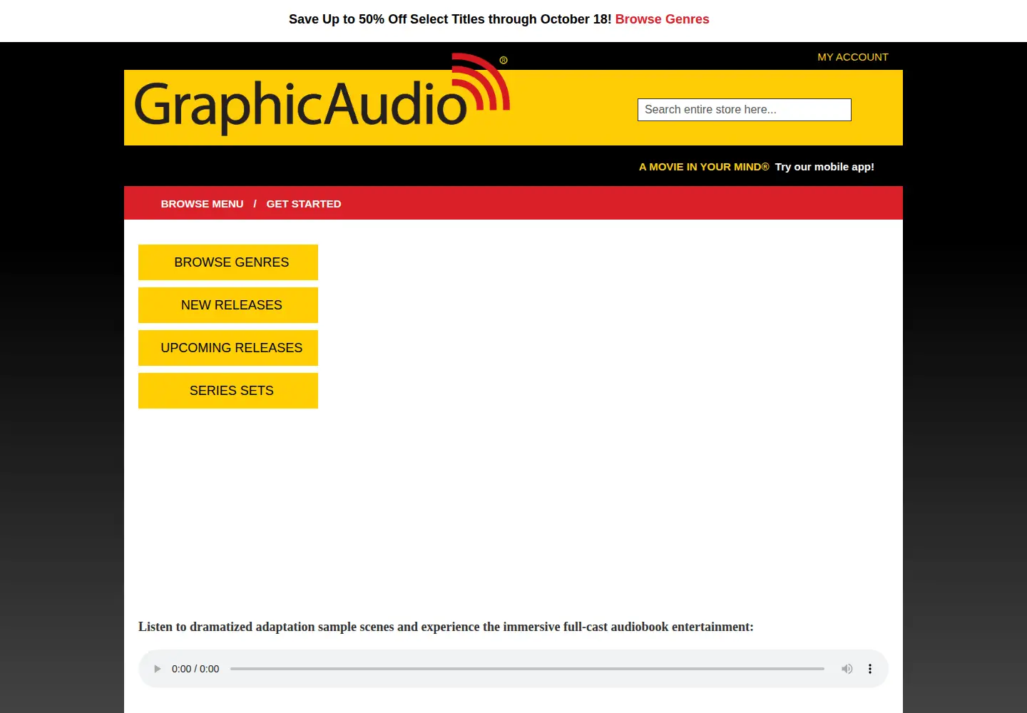 Screenshot of graphicaudio.net