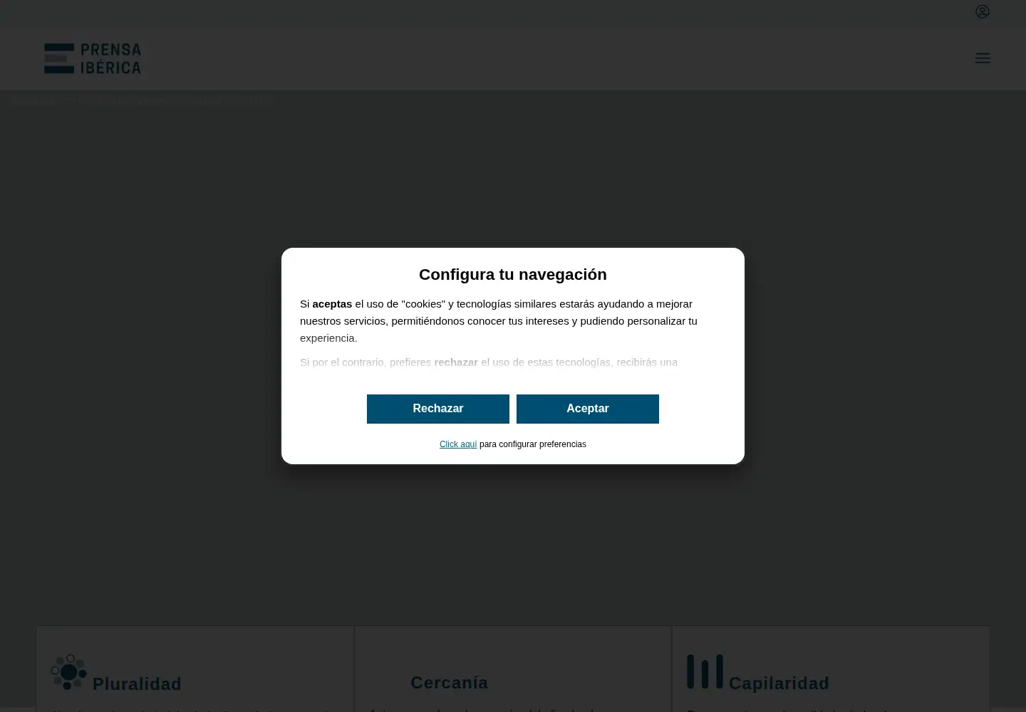 Screenshot of prensaiberica.es