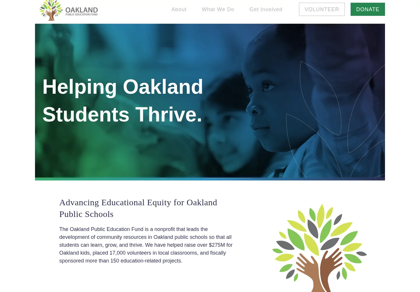 Screenshot of oaklandedfund.org