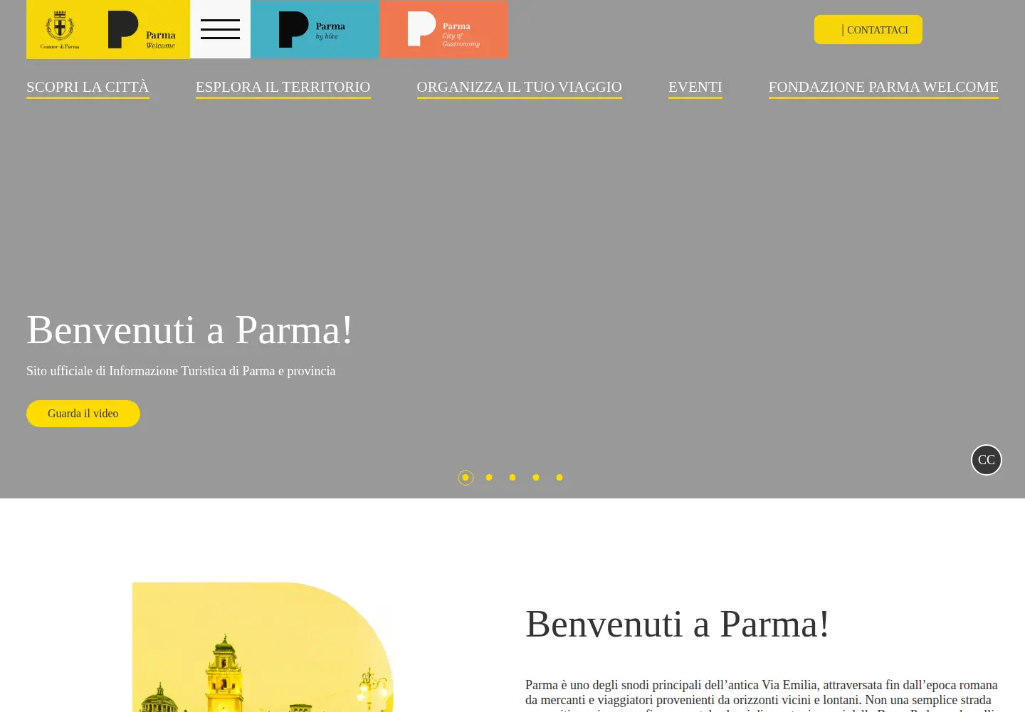 Screenshot of parmawelcome.it