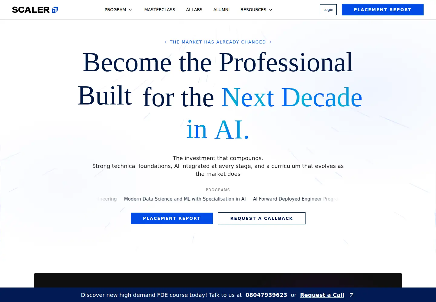 Screenshot of scaler.com