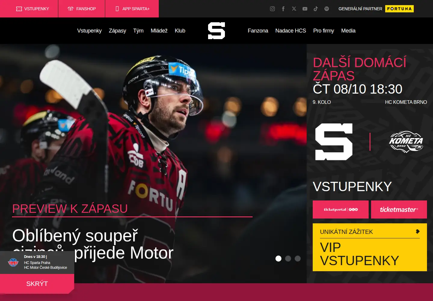 Screenshot of hcsparta.cz