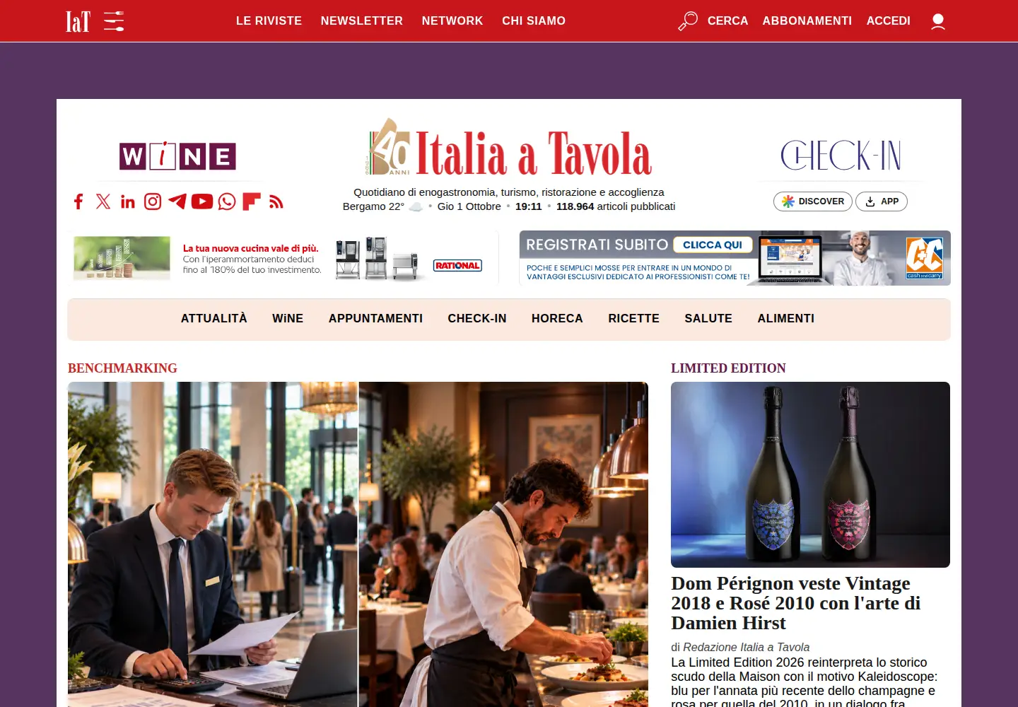 Screenshot of italiaatavola.net