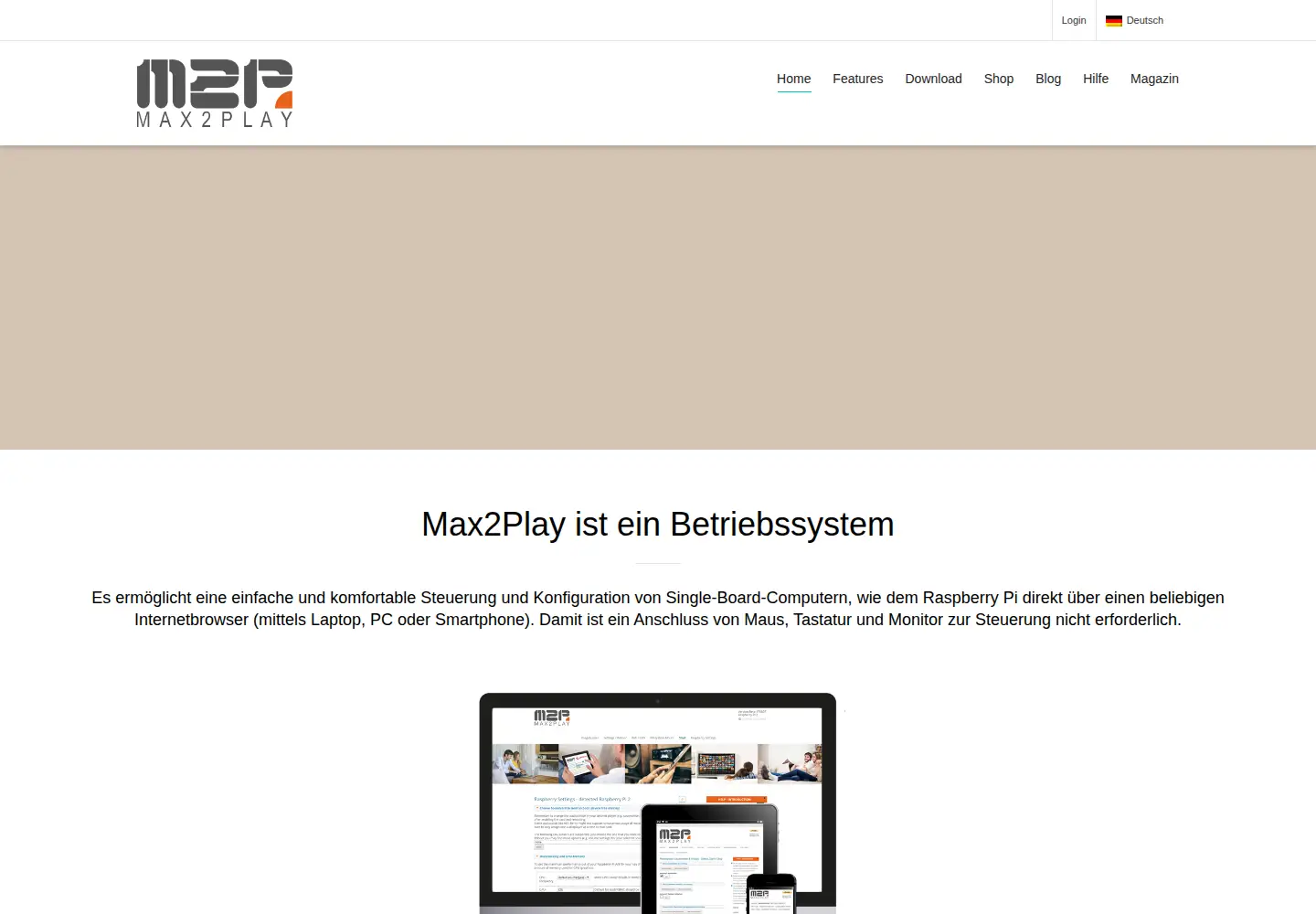 Screenshot of max2play.com