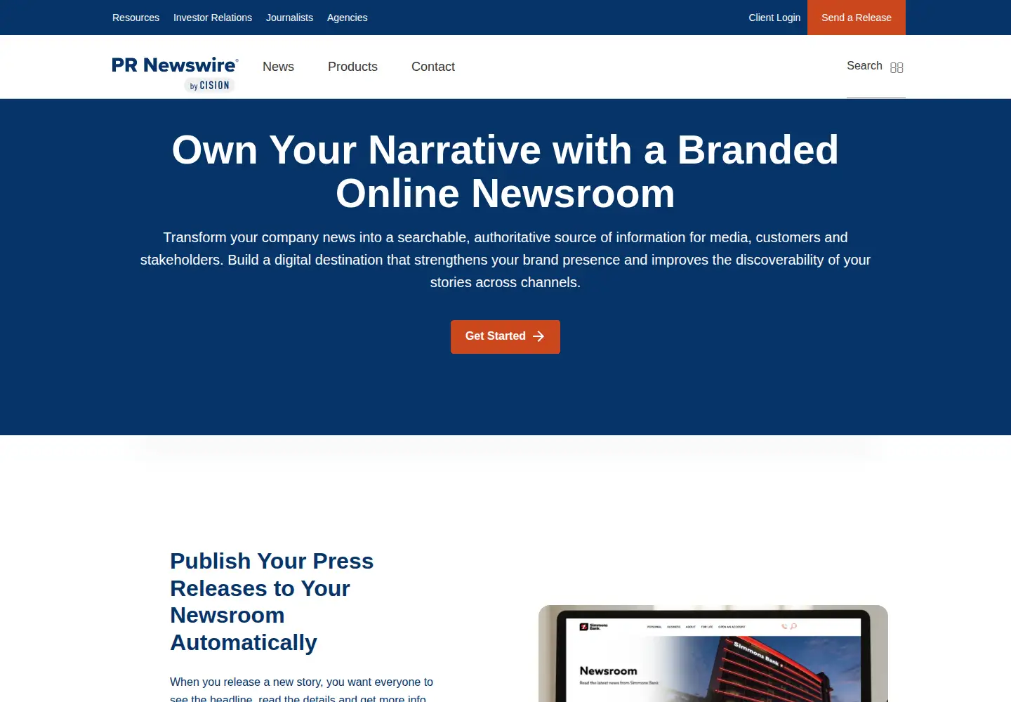 Screenshot of mediaroom.com