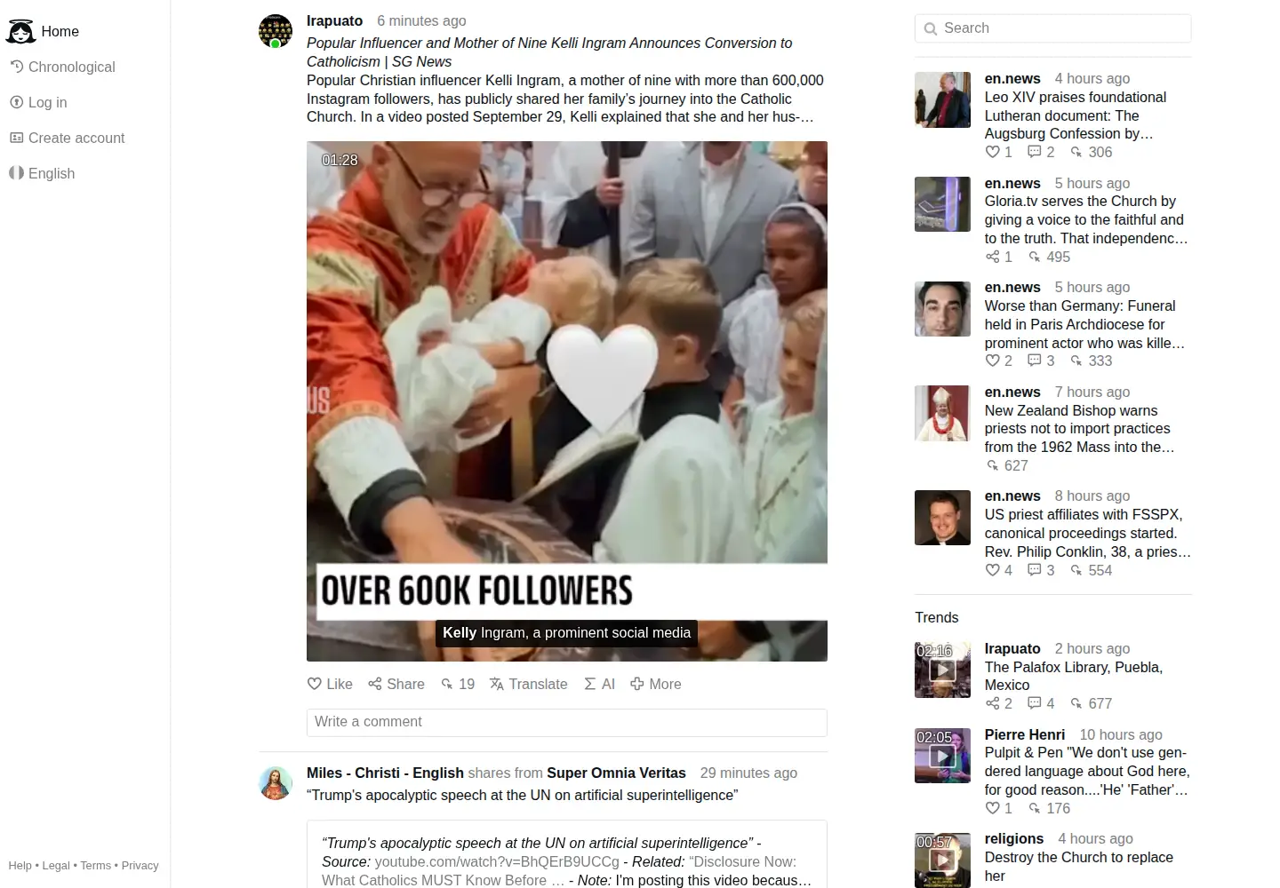 Screenshot of gloria.tv